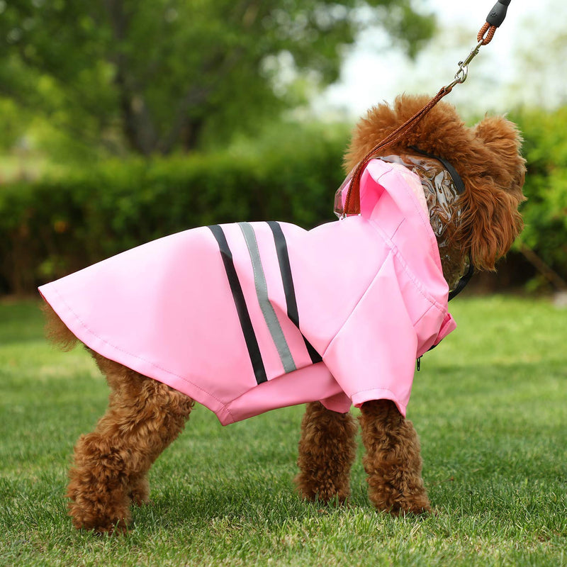 Wizland Dog Raincoat Dog Rain Jacket with Hood Lightweight Waterproof Jacket X-Small to XX-Large Dogs and Puppies Medium Blushing - BeesActive Australia