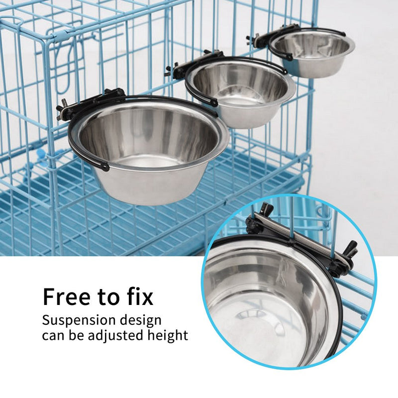 GOTOTOP Dog Plates Bowl, Pets Feeding Bowl Stainless Steel Cat Feeder Diner Dish Hanging Design Wide Opening and Base Pet Food Water Dishes Set for Puppy Kitten Small Medium Dog Pets(XL) X-Large - BeesActive Australia