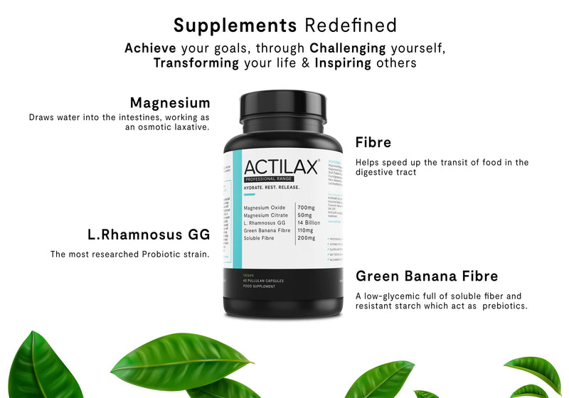 ActiLax | Laxative for Constipation Relief | Stool Softener with Magnesium & Probiotics | 60 Vegan Capsules | Colon Detox Cleanse | Bloating and Gas Relief | Regularity with Plenty of Water - BeesActive Australia