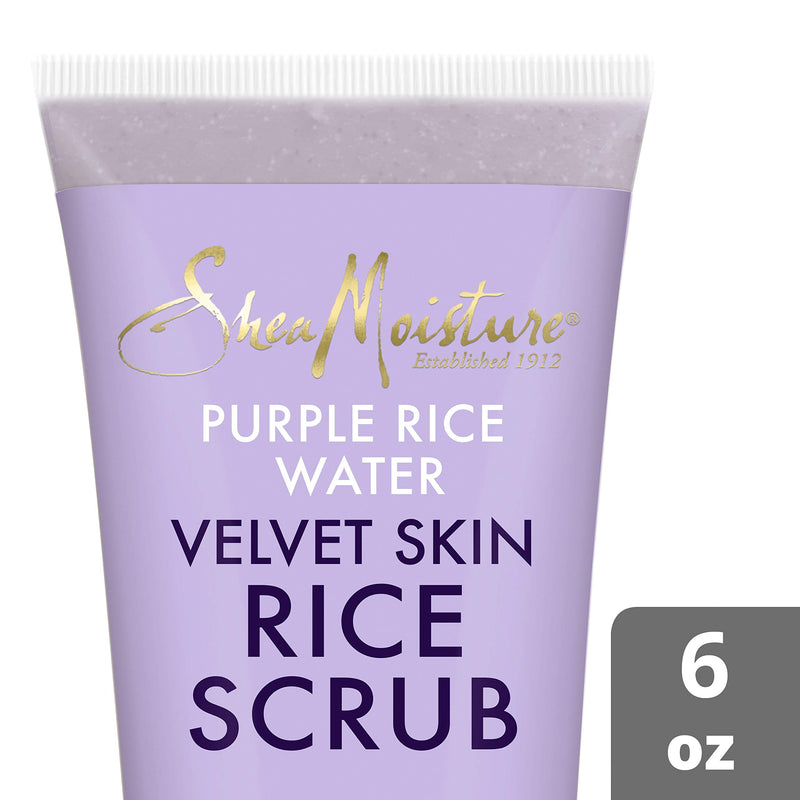SheaMoisture Velvet Skin Rice Scrub Exfoliating Scrub for Dry Skin Purple Rice Water with Shea Butter 6 oz - BeesActive Australia