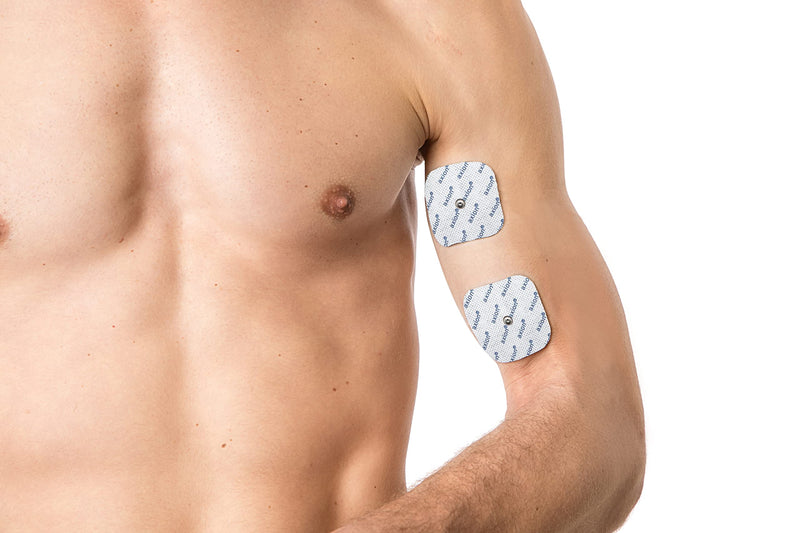 20 Electrodes Compatible with COMPEX - TENS EMS Pads Easy snap 5x5cm - Button Connection 3.75mm - axion Brand Quality - BeesActive Australia