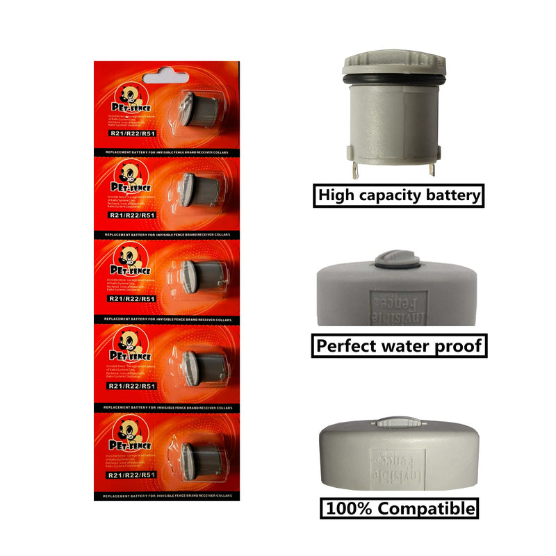 STRENG-CELL PET-Fence Dog Collar Batteries, Compatible with Invisible Fence Batteries, R21 R22 R51 Dog Collar Fence Battery, Latest Production Date(5 Pack) - BeesActive Australia