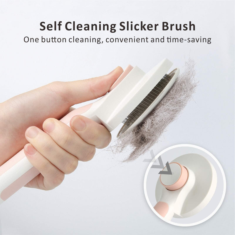 Cat Grooming Brush, Baytion Self Cleaning Cat Brushes for Dogs Cats for Long Haired & Short Hair Gently to Remove Loose Undercoat, Mats Tangled - BeesActive Australia