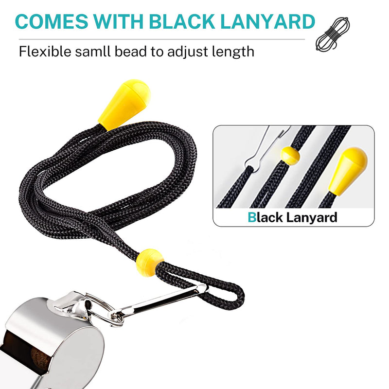 KTRIO Whistle Coach Whistles with Lanyard, Loud Metal Emergency Sports Whistle Soccer Football Whistles for Referee, Coaches, Teacher, Kids, 3 Pack Silver - BeesActive Australia