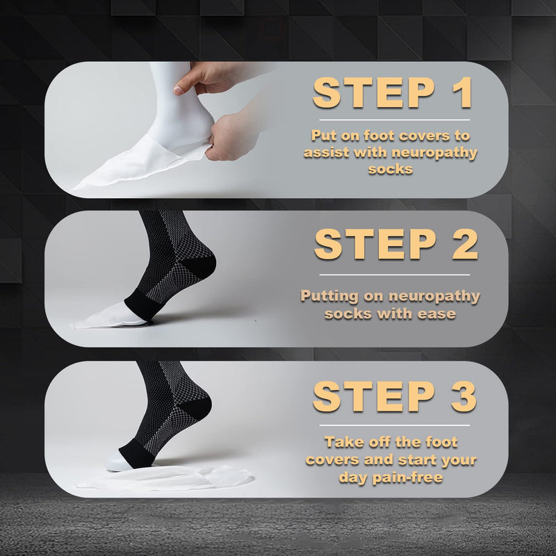Neuropathy Socks for Men & Women, Comprex Ankle Sleeves, Plantar Fasciitis Socks Relief Brace for Nerve Damage Pain in Feet, Ankle Gout, Achilles Tendonitis Relief Black L/XL - BeesActive Australia