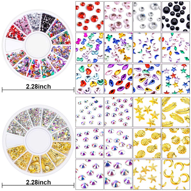WIPE OFF 15ml LED GEL Rhinestone Glue For Nails+Gems (Glass+Gold+Acrylic)+1 Dual-Use Pen (Dotting & Brush) Nail Art Clear Resin Polish Thicker Sticky Adhesive Holds Decoration Jewelry Diamond Beads - BeesActive Australia