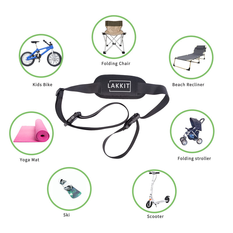 LAKKIT Adjustable Scooter Shoulder Strap Kick Scooter Shoulder Straps for Kick Scooter,Carrying Strap for Beach Chair,Kids Bike,Foldable Bikes,Ski Board - BeesActive Australia