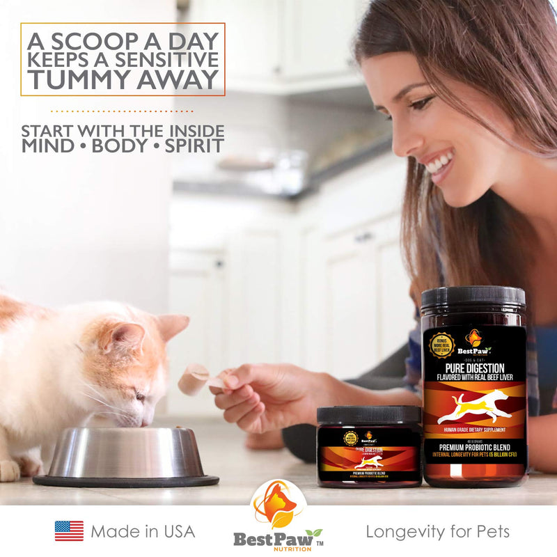 Probiotics for Dogs & Cats with Prebiotics & Digestive Enzymes Best for Gas Diarrhea UTI & Yeast Infection Relief Grain Free Powder Supplement Organic Coconut Oil Pumpkin & Turmeric Made in The USA - BeesActive Australia
