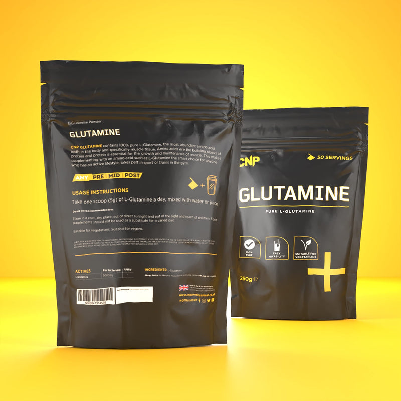 CNP Professional Glutamine, 100% Pure L-Glutamine Powder, 250g Pouch - BeesActive Australia