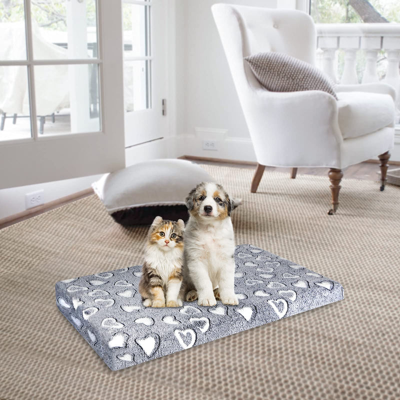 VANKEAN Dog Crate Mat Reversible Cool and Warm, Stylish Dog Bed for Crate with Waterproof Inner Linings and Removable Machine Washable Cover, Firm Support Dog Pad for Small to XX-Large Dogs, Grey S(24 x 18 x 3") - BeesActive Australia