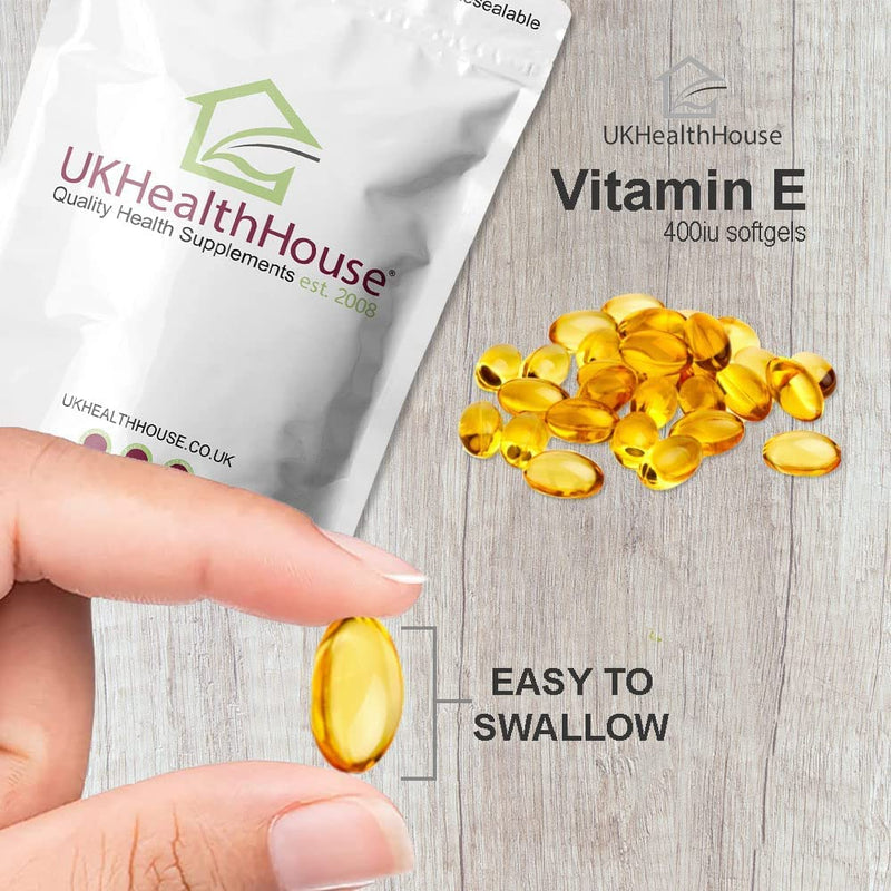 100% Natural and Pure - Vitamin E - Tissue Support - 400 IU (268 mg) - Capsules x 360 - Natural Anti-Oxidant - BeesActive Australia