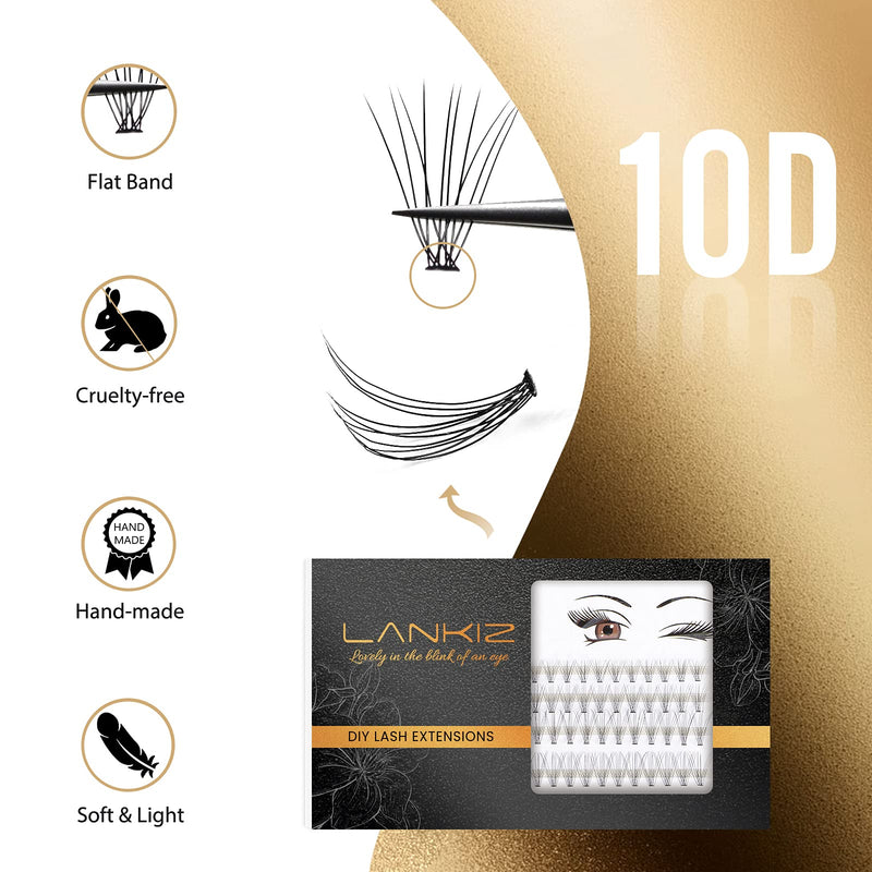 LANKIZ Individual Lashes, 80pcs Cluster Lashes Pack for DIY Eyelash Extension (10D-MIX) 10D - BeesActive Australia