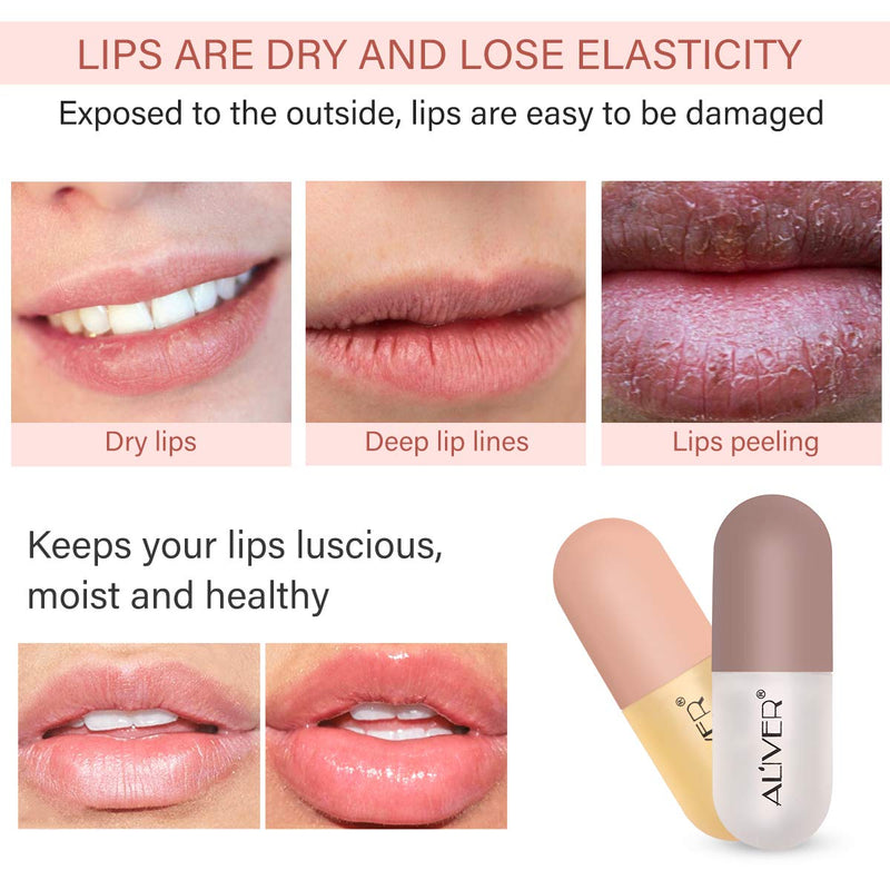 Lip Plumper Gloss- Natural Lip Plumper,Plumper Set Contains Day and Night Lip Gloss -Clear Lip Plump Gloss-Enhancer for Fuller & Hydrated Lips | Give Volume,Moisturize - BeesActive Australia