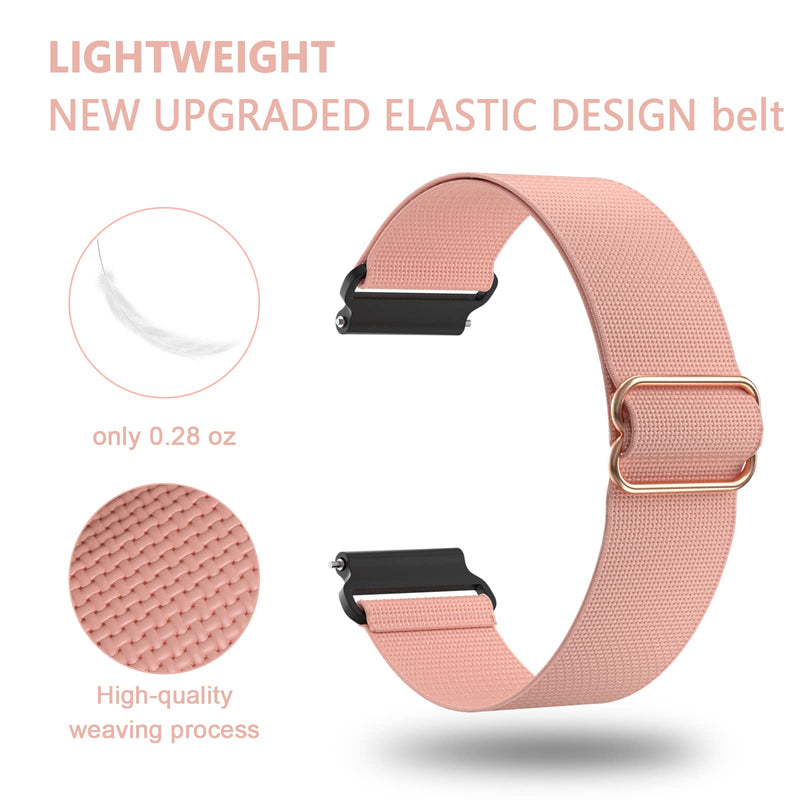 ORIbox 20mm Watch Bands Compatible for Watch Bands,Samsung Galaxy Watch 4 Band,Galaxy Watch Active 2 Bands,Galaxy Watch 4,Galaxy Watch 3 41mm,Galaxy Watch 42mm,Adjustable Elastic Nylon Woven Loop Wristband for Men Women For Other 20MM Nylon Pink - BeesActive Australia