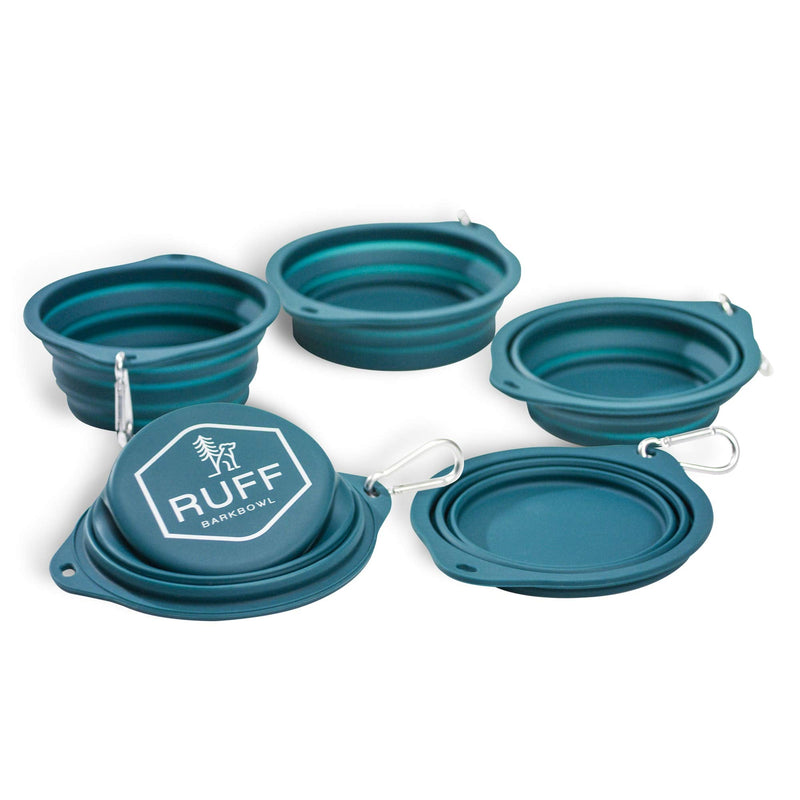 Ruff Products BarkBowl (800ml) - Collapsible Dog Bowl Dark Teal - BeesActive Australia