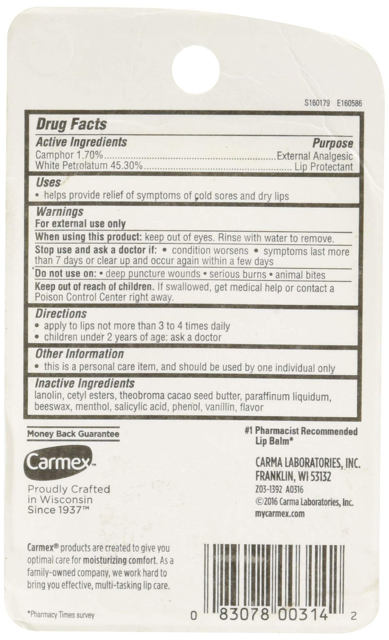 Carmex Lip Balm Tube Classic Medicated 0.35 Ounce 3 Count (10.3ml) - BeesActive Australia
