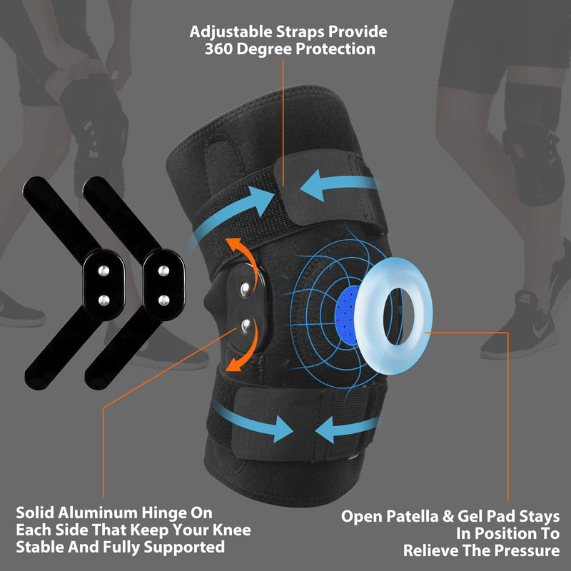 2 Pack Plus Size Knee Brace, Knee Braces for Knee Pain Plus Size. Knee Support for Women Men with Removable Dual Side Stabilizers. Relieves Meniscus Tear, Arthritis, Tendonitis Pain (Adjustable Strap) XX-Large - BeesActive Australia