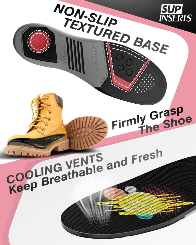 Orthotic Insoles,Plantar Fasciitis Insoles for Walking with Memory Foam,Gel Insoles Mens Work Boots Cushioned Insoles,Flat Feet Insoles for Plantar Fasciitis,Knee Pain,Orthopedic Insoles,L L:Men10-11.5/Women10.5-12 - BeesActive Australia