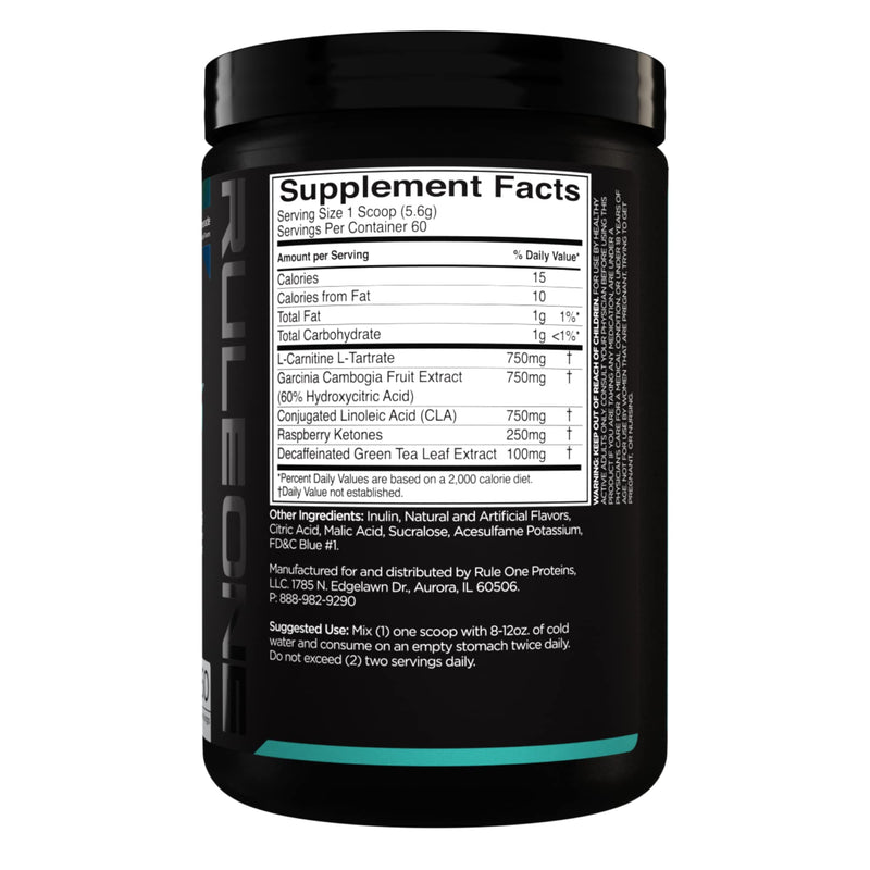 Rule 1 R1 Lean5, Blue Razz Lemonade - 11.9 oz - Stimulant-Free Formula with CLA, Garcinia Cambogia Extract & Carnitine - 60 Servings - BeesActive Australia