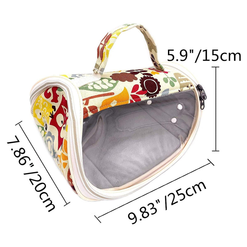 Wontee Small Animal Carrier Bag Portable Outdoor Travel Handbag for Hamster Rat Mice Baby Guinea Pig Chinchilla Hedgehog Squirrel Sugar Glider Small Parrots Medium Yellow Zoo - BeesActive Australia