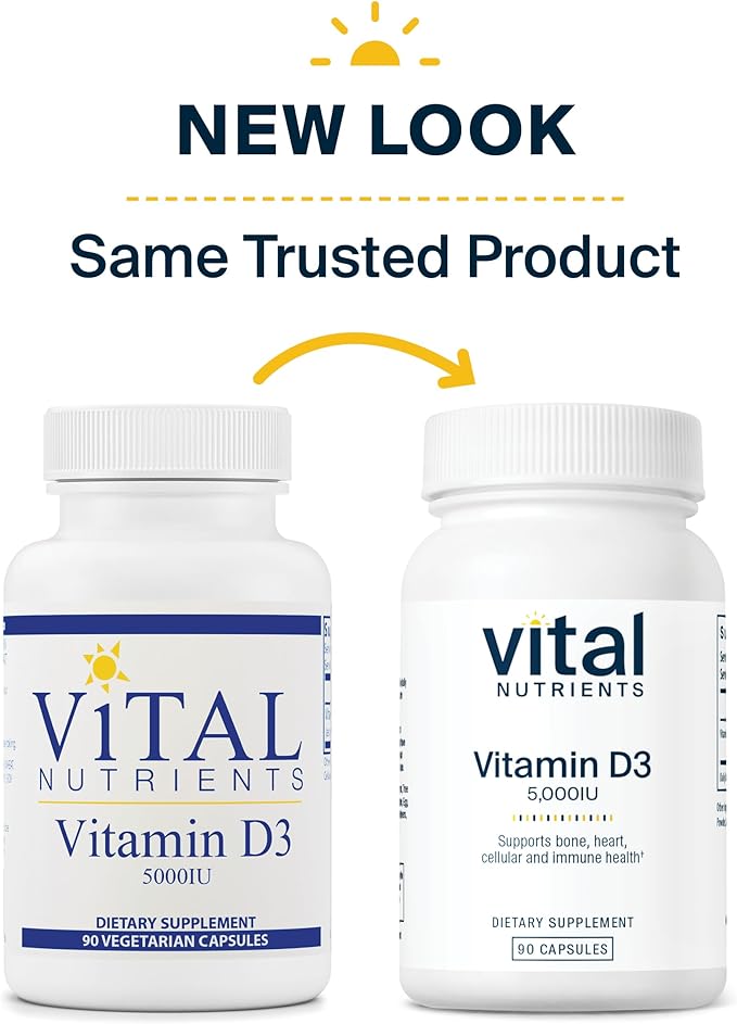 Vital Nutrients Vitamin D3 5000 iU 90 capsules (shipped directly from overseas) - BeesActive Australia