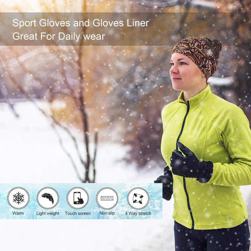 SkyGenius Winter Gloves for Men Women, Thermal Gloves Anti Slip Touchscreen Cold Weather Warm Gloves for Cycling Running Biking Driving Hiking Medium - BeesActive Australia