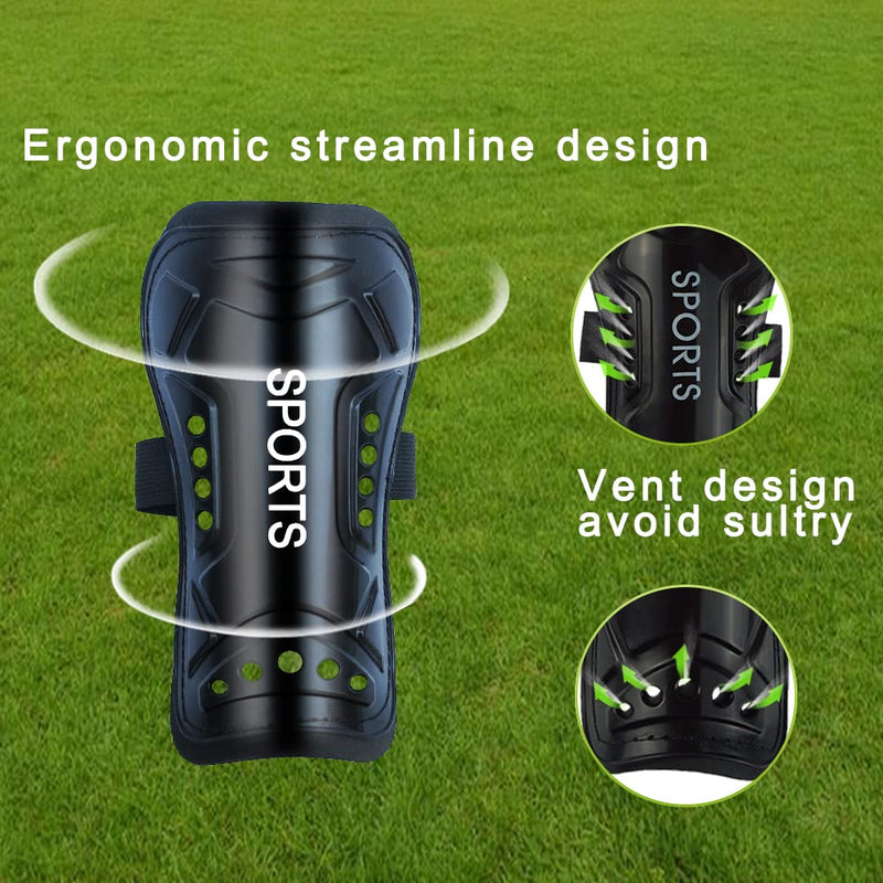 Soccer Shin Guards Pads with Socks Gear for Soccer 3,4,5 -16 Year Old and Up Little Girls Boys Kids Child Youth Toddler Teenagers L/ 4'7"-5'4" Tall Black/1 Pair Shin Gurads & Soccer Socks - BeesActive Australia