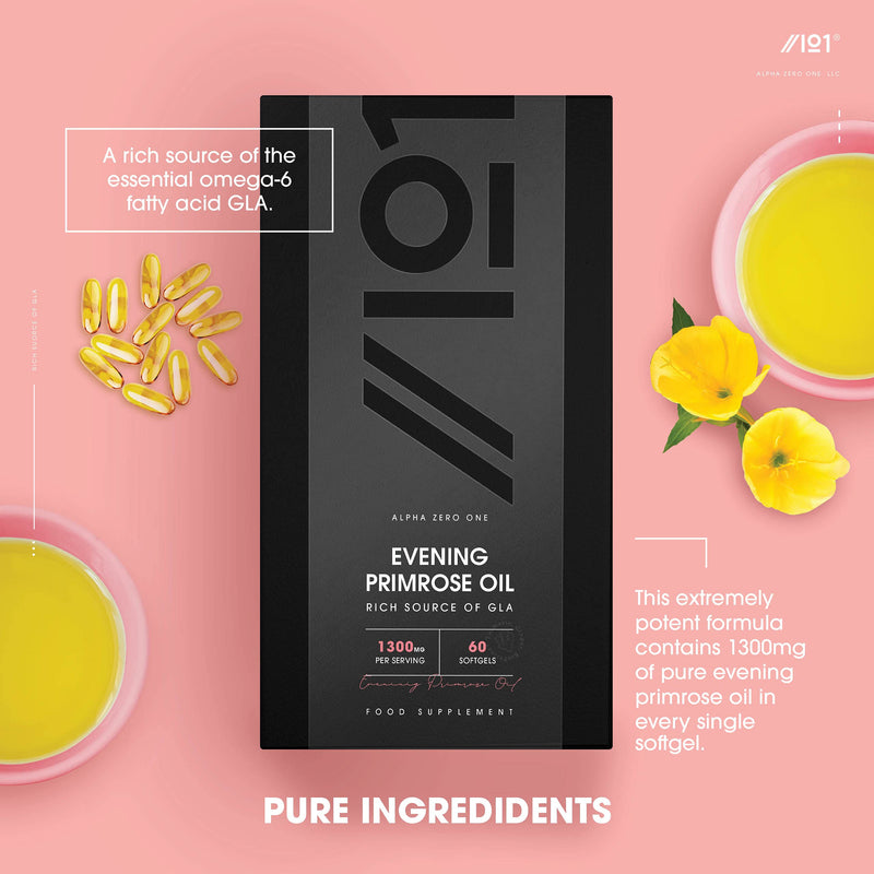 Evening Primrose Oil Softgels - 1300mg - Extra Virgin & Cold Pressed - 60 Softgels - No Additives — Non-GMO, Gluten Free. (3 Pack) 3 Pack - BeesActive Australia