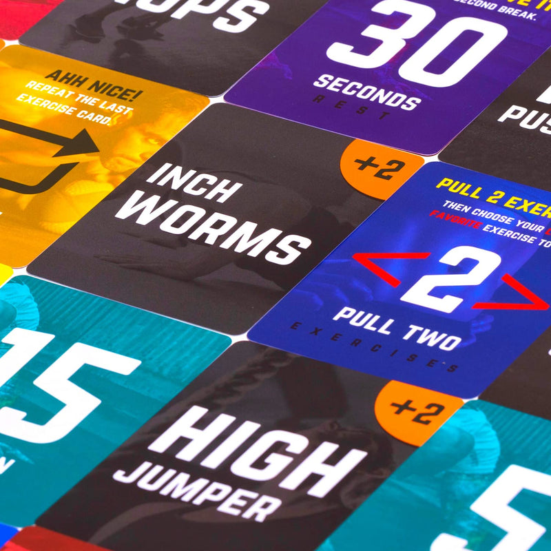 FastFit HIIT Training Base Game - Home Exercise Essential Workout Cards - Exercise Cards Deck with 60 Different Body Weight Exercises - Perfect for Circuit Training - Fitness Trainers for Women & Men - BeesActive Australia
