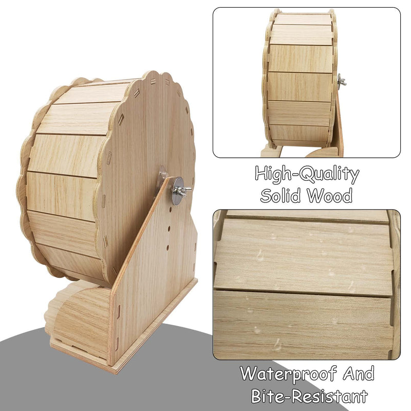 Hamiledyi Hamster Wheels Wooden Small Pets Exercise Wheel Silent Hamster Running Wheel Mouse Running Spinner Wheel for Gerbil Mice Guinea Pigs Dwarf Syrian Hamster 8.26in - BeesActive Australia