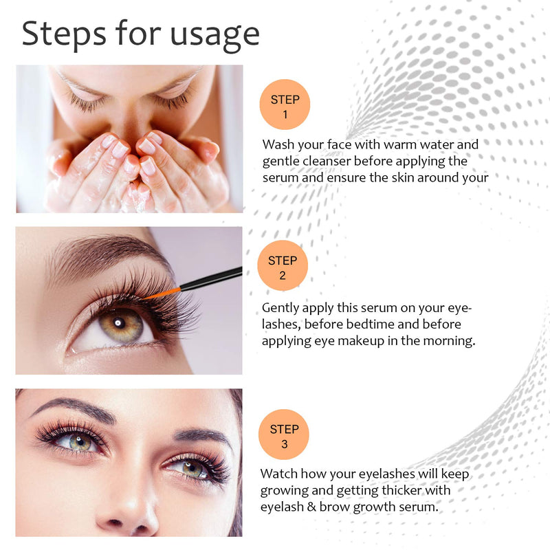 Beaueli Eyelash Growth Serum 5ML- Premium Castor Oil for Longer, Thicker, Healthy, Fuller Eyelash & Eyebrow, Hypoallergenic Natural Eyelash Enhancer Growth Booster Treatment, Dermatologist Certified - BeesActive Australia