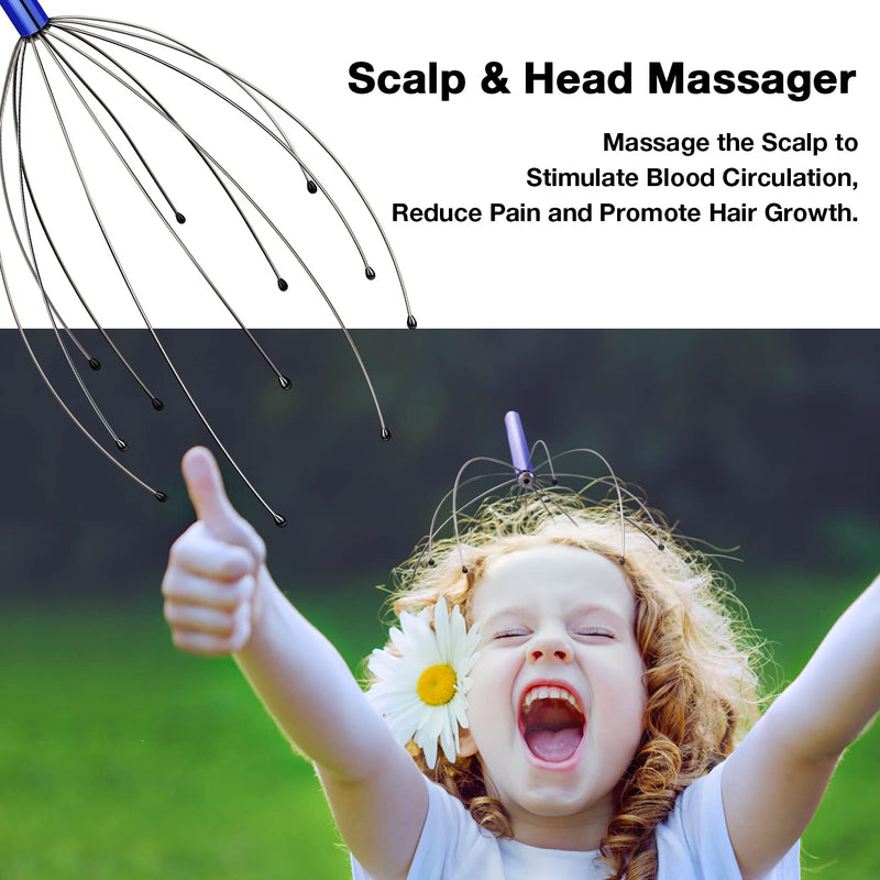 Scalp Massagers, Handheld Head Massage Tingler Novelty Gifts for Men Women, Scratcher for Deep Relaxation, Hair Stimulation and Stress Relief, Stocking Fillers Birthday Christmas Gifts (1 Pack) 1 Pack - BeesActive Australia