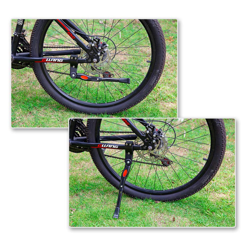 UHACKER Adjustable Bike Kickstand Aluminum Rear Side Bicycle Stand for Bike 22"-27" Black - BeesActive Australia