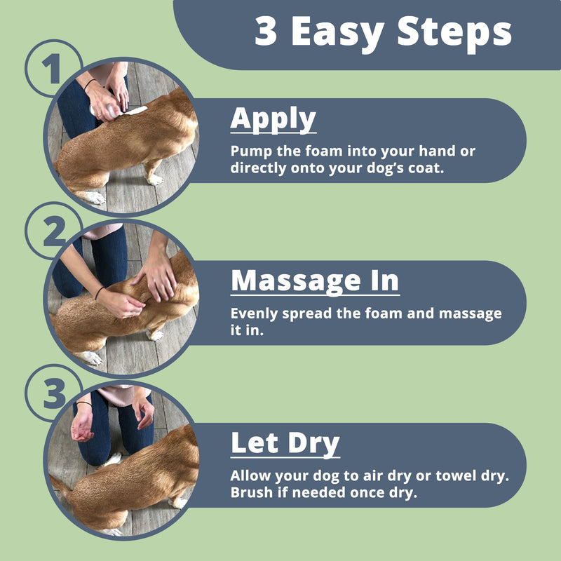 Paw Choice Dry Dog Shampoo - Waterless Dog Shampoo, No Rinse Foam Mousse for Removing Odor and Bathless Cleaning of Coat - Natural Dry Shampoo for Dogs - Made in USA Mango & Pomegranate - BeesActive Australia