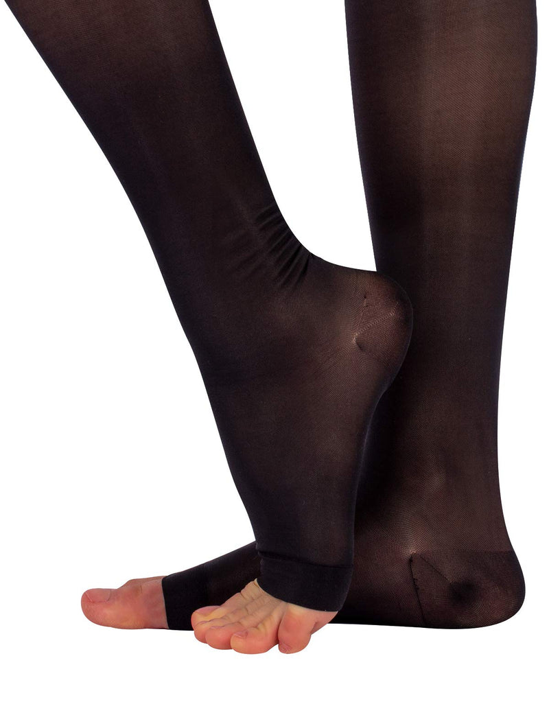 Open Toe Graduate Compression Knee-High Socks 18-22 mm/Hg | Medical Toeless Socks | Black, Skin | S/M, L/XL | 140 DEN | Made in Italy S-M - BeesActive Australia