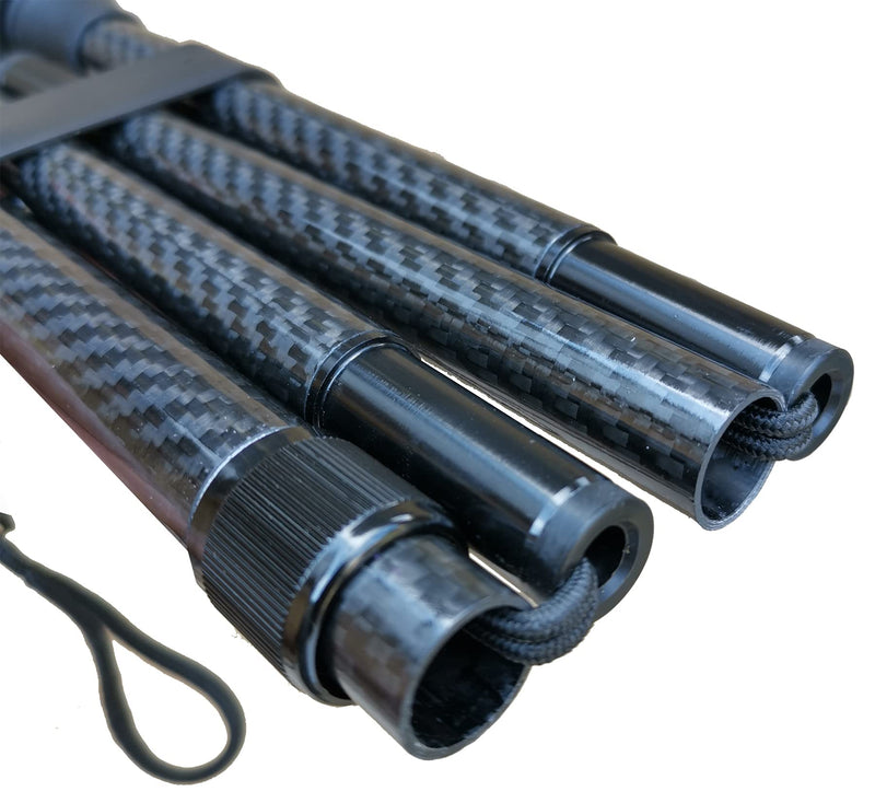 Deluxe Carbon Fibre 4-Part Folding Adjustable Walking Stick Cane for Men, Ladies and Women with Soft Grip Handle - 33.5” to 37.5” - BeesActive Australia