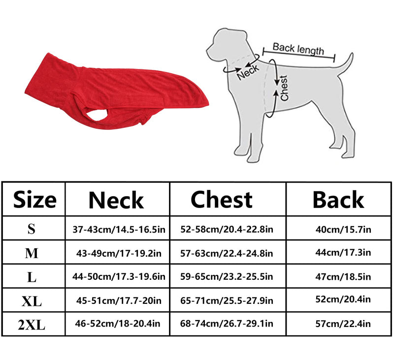 Geyecete Dog Bathrobe Towel Dog Drying Coat Robe Towel-Dry Fast Dog Bag-Microfiber Fabric Fast Drying Super Absorbent Pet Dog Cat Bath Robe Towel Large Red - BeesActive Australia