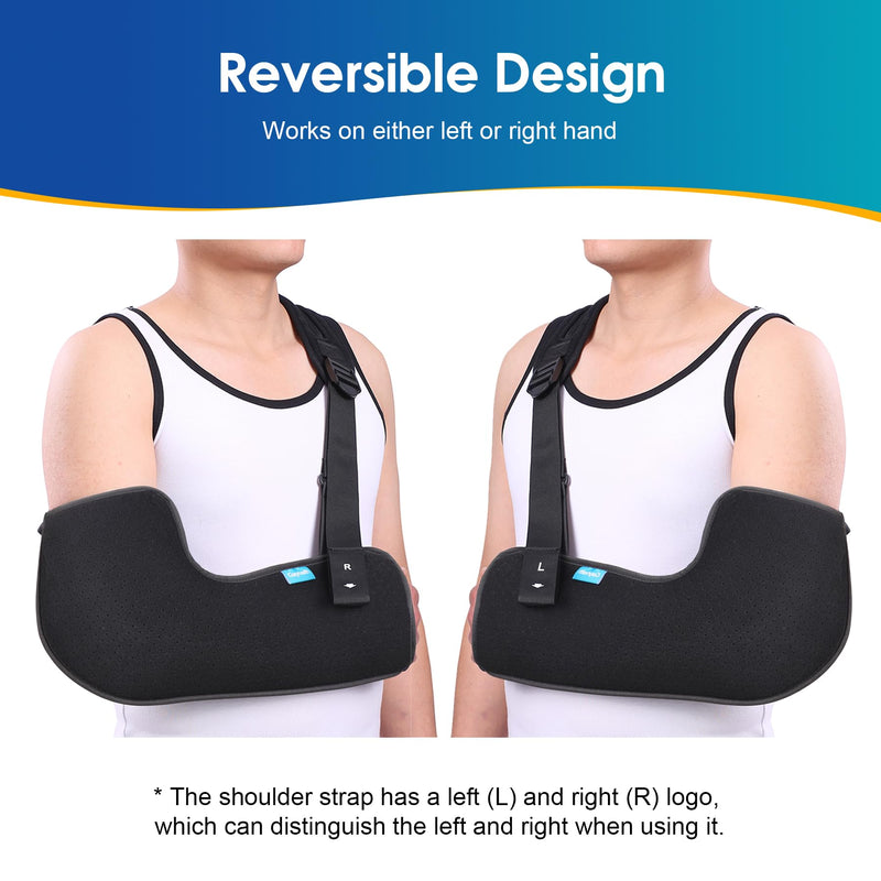 Arm Sling Shoulder Injury Immobilizer Rotator Cuff Support Brace for Sleeping, Comfortable Medical Sling Arm for Shoulder Injury, Left and Right Arm for Men and Women - BeesActive Australia
