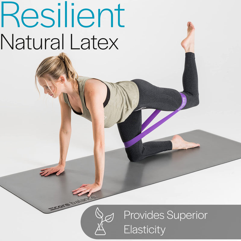 Core Balance Mini Resistance Bands Set Of 5 With Bag Small Latex Loop For Hip Legs and Glutes - BeesActive Australia