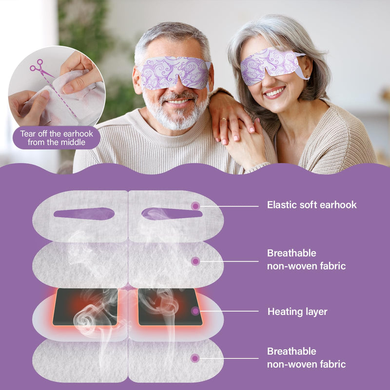 ProCIV 16 Packs Steam Eye Mask Warming Eye Mask Self Heating Eye Mask Sleep Mask Heated Eye Mask for Dry Eyes Fatigue Disposable Moist Hot Compress Eye Patch Great Gifts for Men Women (Lavender) Lavender - BeesActive Australia