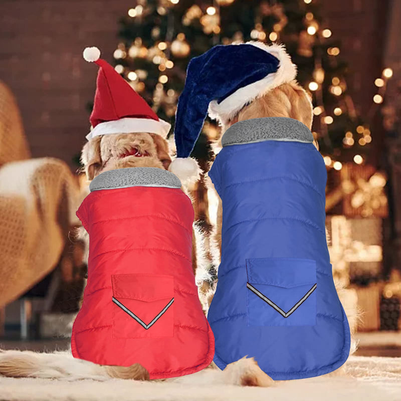 Dog Winter Coat, Dog Jacket with Pocket and Reflective Strip, Windproof Waterproof Dog Sweater, Puppy Clothes Warm Pet Winter Vest for Puppy Small Medium Extra Large Dogs Pet 3XL(Chest Girth:33.9-42.9") Purple - BeesActive Australia