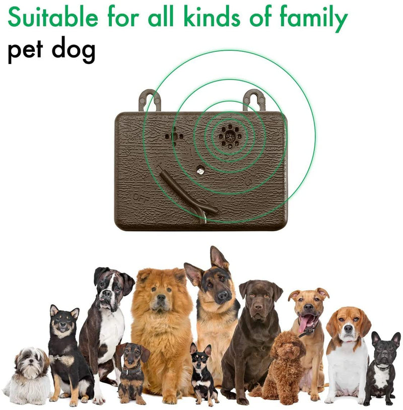 Elekhom Outdoor Bark Control Device, Ultrasonic Stop Barking, Sonic Bark Deterrents Dog Silencer Bark Box for Small Medium Large Dogs Brown - BeesActive Australia