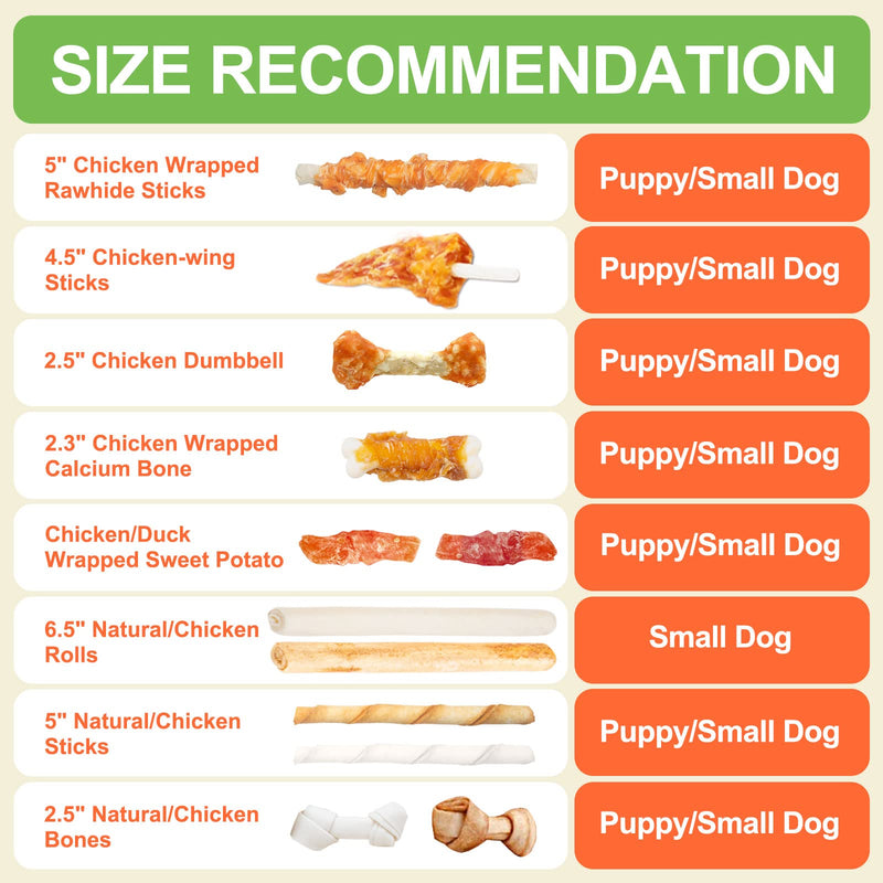 MON2SUN Dog Rawhide Rolls Twist Sticks 6.5 Inch Dog Chew Treats Natural Flavor for Puppy and Small Dogs 40 Count (Pack of 1) - BeesActive Australia