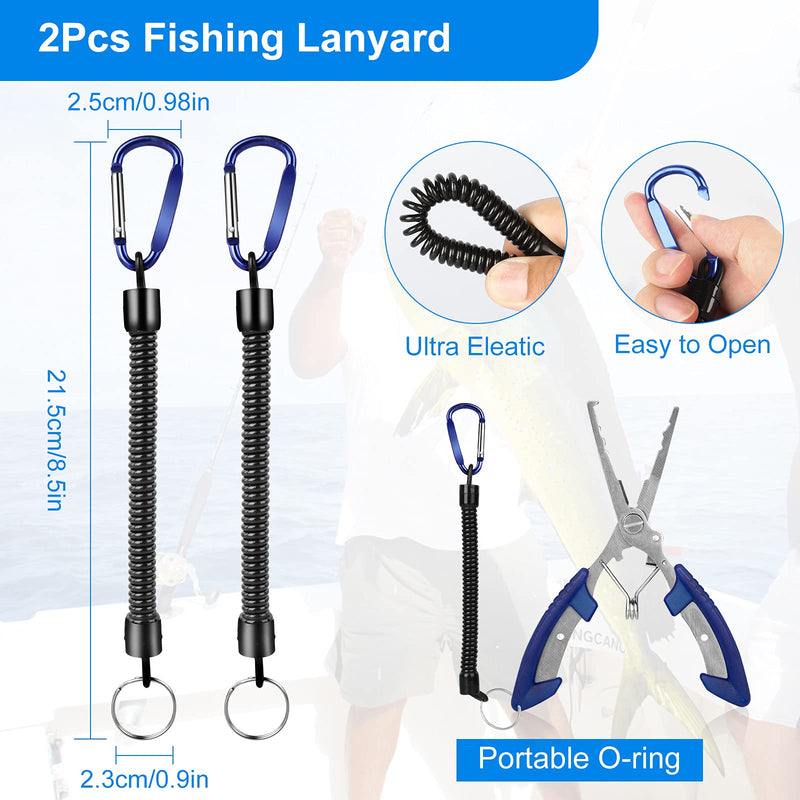 EEEKit Fishing Tool Kit Includeds Fishing Pliers with Sheath, Fish Hook Remover Tool, Fish Lip Gripper, Digital Fish Scale and 2 Fishing Lanyards, Fly Fishing Gear for Fishmen Blue - BeesActive Australia