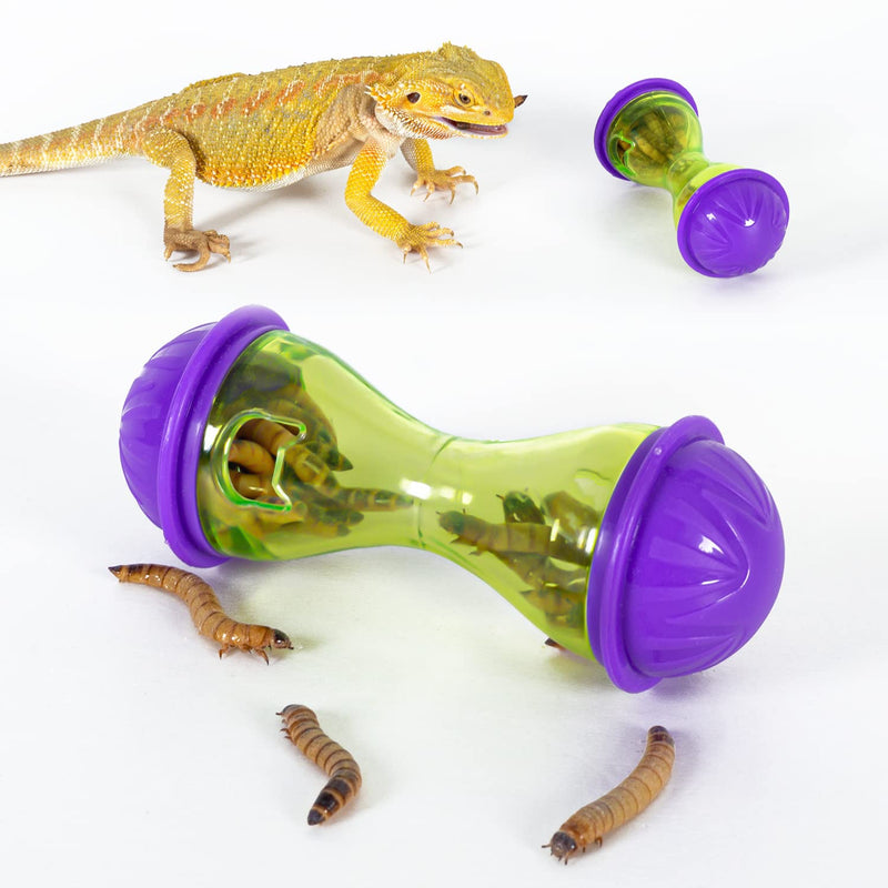 REPTIZOO 2 PCS Reptile Enrichment Toy Ball Bearded Dragon Toys Reptile Tank Decor Reptile Feed Toys for Lizard, Bearded Dragon, Gecko, Small Animals - BeesActive Australia