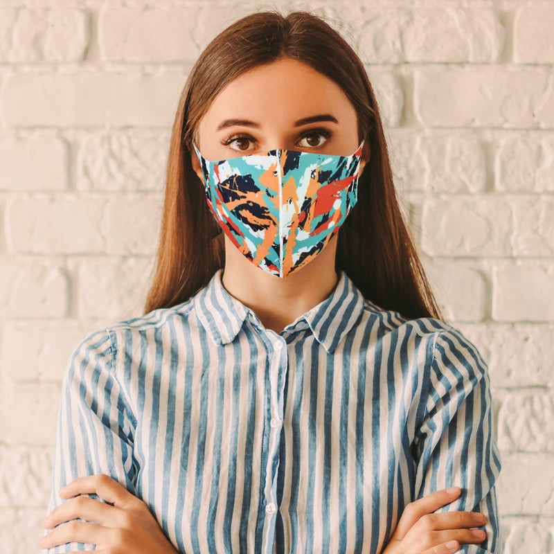 Unisex Reusable Face Mask Protection Washable Facial Skin Mouth Nose Shield Breathable Anti Smoke Pollution Bike Motorcycle Sport (Abstract) Abstract - BeesActive Australia