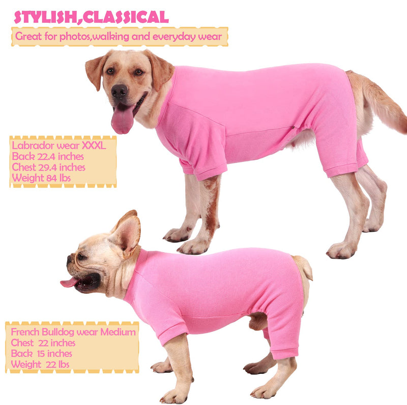 Sychien Dog Pajamas for Large Small Medium Dogs,Winter Warm PJS Jumpsuit for Boy Girl Dogs,Christmas Party Combed Cotton Thermal Jumpsuits 3XL Pink - BeesActive Australia
