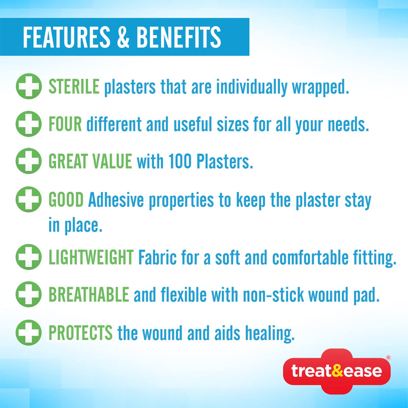 110 SOL Fabric Plasters & Dressing Supplies | Breathable Flexible Assorted Childrens Plasters, Assorted Plasters Kids Finger Plasters for First Aid Kit Plaster First Aid Plasters Fabric + SOL Notebook FABRIC PLASTER (110 pieces) - BeesActive Australia