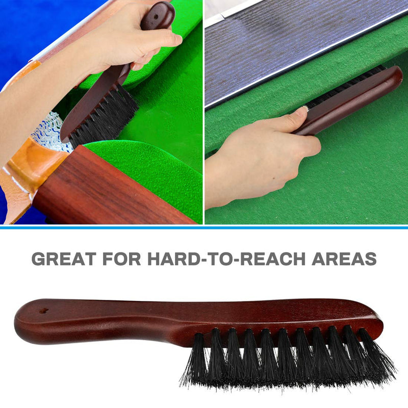 Allnice Wooden Billiards Pool Table and Rail Brush Set with Cue Shaft Burnisher, Pool Table Accessories Brush Kit for Pool Snooker Table Cleaning and Maintenance - BeesActive Australia