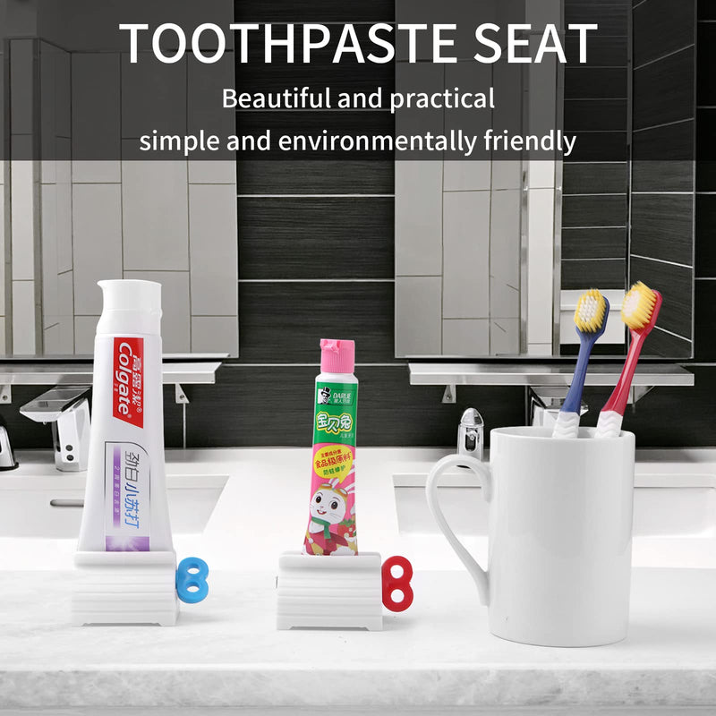 3pcs-Rolling Tube Toothpaste Squeezer Toothpaste Seat Holder Stand for Bathroom Accessories(Mix Color) Mix Color - BeesActive Australia